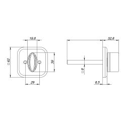 Ручка поворотная FUARO BKW8x75.K.TRD62 BL-24 черный ПЛАСТИК /46119/