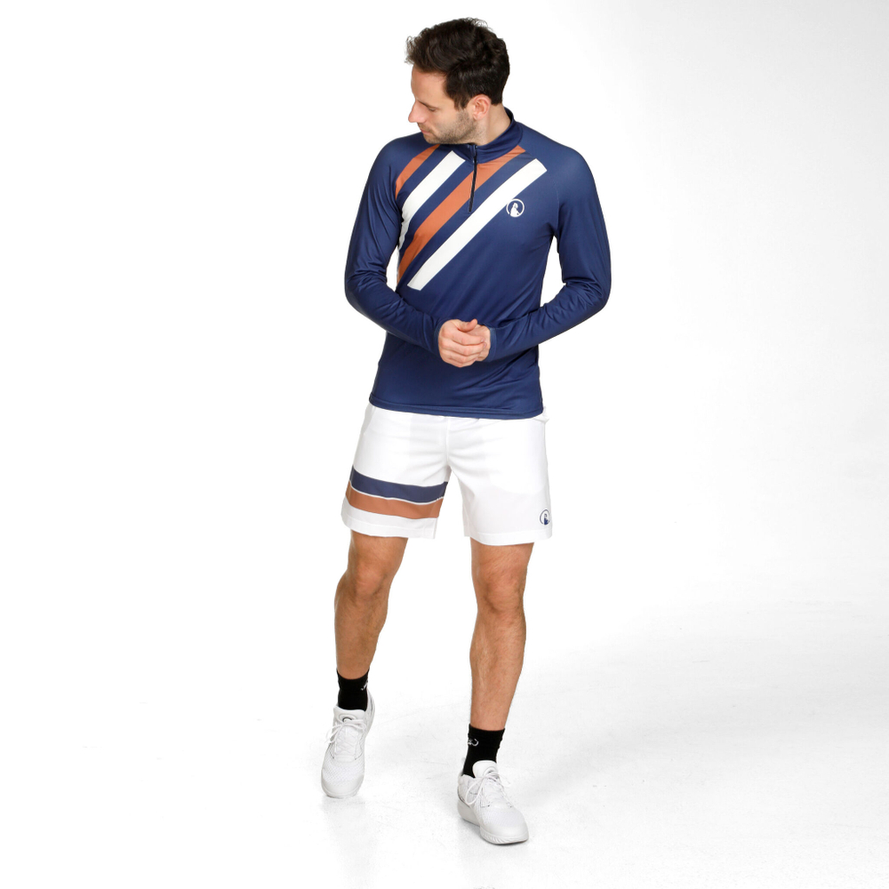 Мужские теннисные шорты Quiet Please Retro Stripe Block Smash Shorts Men - White
