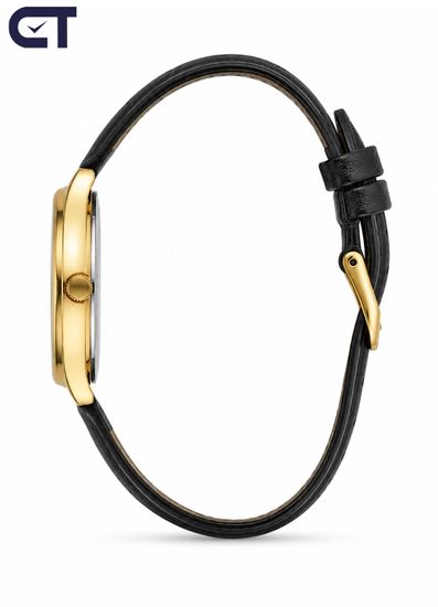 Casio LTP-V001GL-7B General часы наручные женские — золотистая классика с белым циферблатом и чёрным ремешком