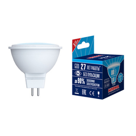 Лампа светодиодная LED-JCDR-10W/NW/GU5.3/NR. Серия Norma. Белый свет (4000K) ТМ Volpe UL-00003841