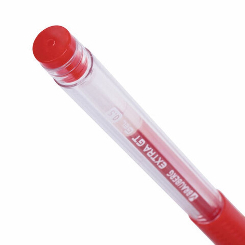 Ручка гелевая с грипом BRAUBERG "EXTRA GT NEEDLE", 1шт, КРАСНАЯ, игольчатый узел 0,5 мм, линия 0,35 мм, 143921