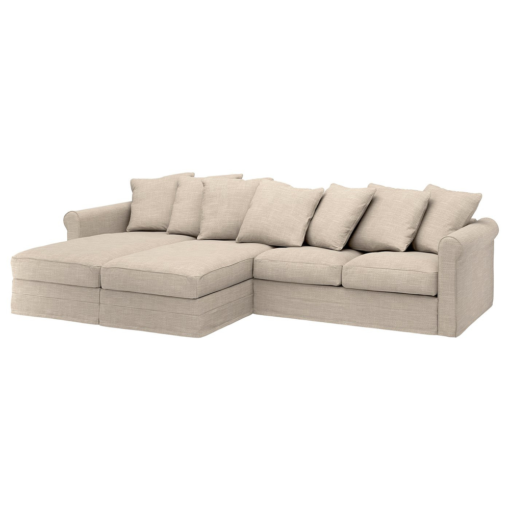 IKEA GRÖNLID  (ИКЕА ГРЁНЛИД)  -  Чехол на диван, 4-местный - с шезлонгами/Хилларед бежевый