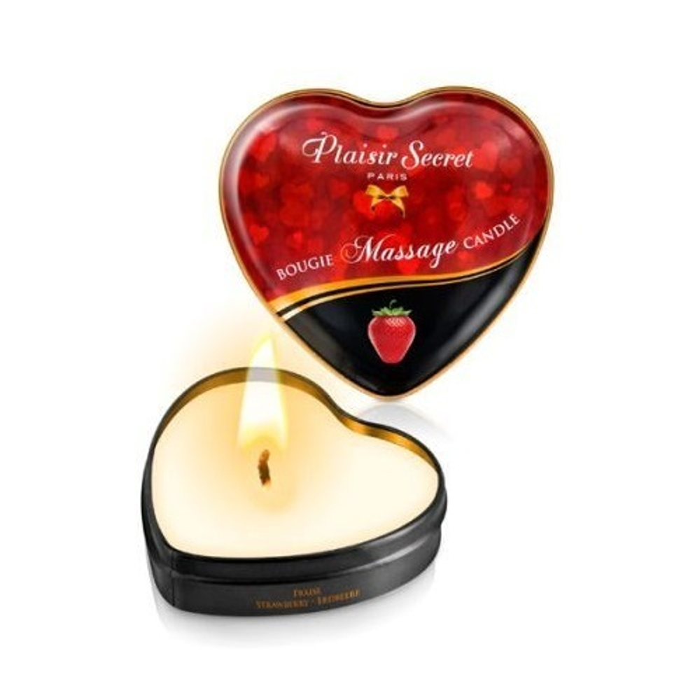 Массажная свеча с ароматом клубники Plaisir Secret Bougie Massage Candle 35мл