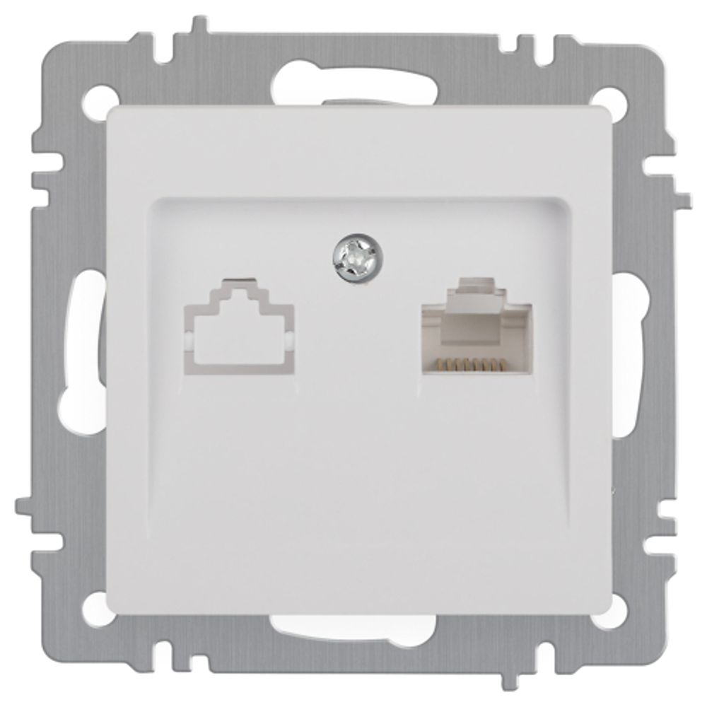 Розетка Intro Accent 6-303-01 информационная RJ45 IP20 СУ белый | Intro