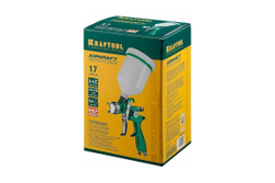 Пневматический краскопульт KRAFTOOL AirKraft HVLP с верхним бачком, 1.7мм 06522-1.7