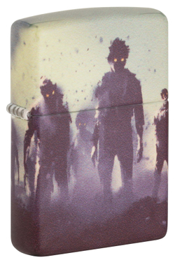 Зажигалка Zippo Zombie Design с покрытием 540 Matte, латунь/сталь, белая, матовая, 38x13x57 мм