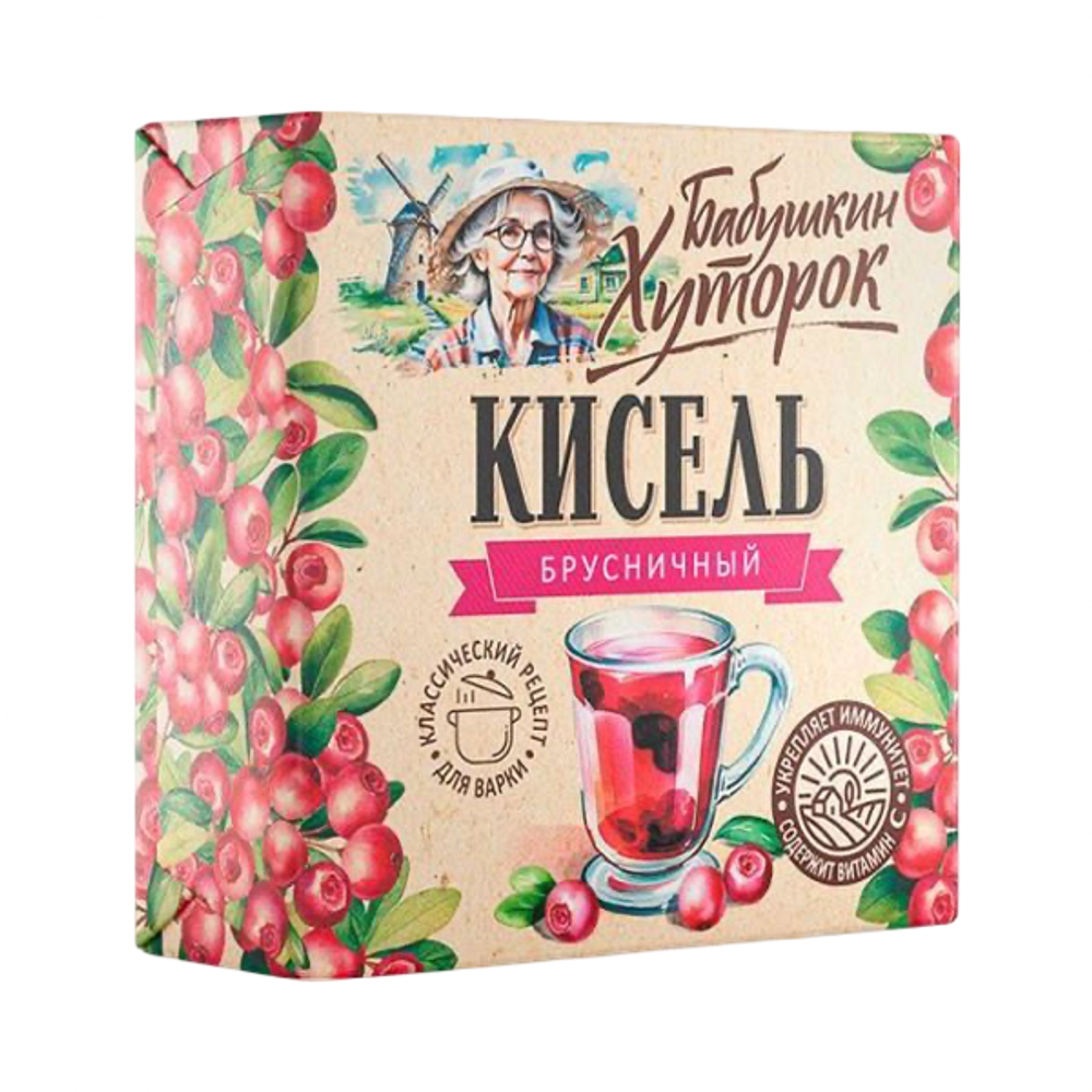Кисель БАБУШКИН ХУТОРОК брусника брикет 180*20
