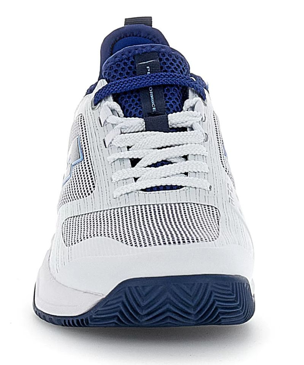 Мужские кроссовки теннисные Lotto Mirage 200 Clay - all white/blue 295c/royal gem