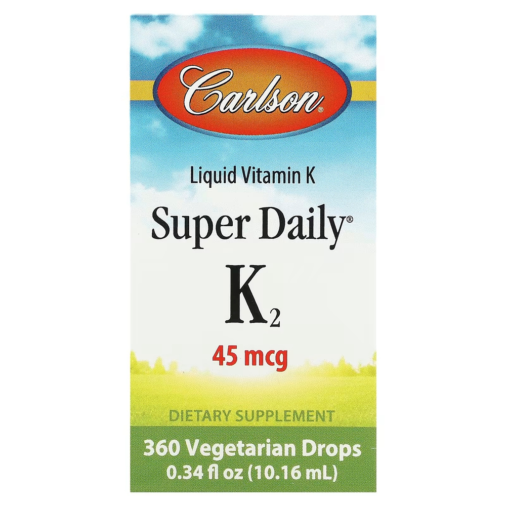 Carlson, Super Daily K2 45 mcg, 10.16 ml | Vitamin K2, 45 mkg, 10,16 ml