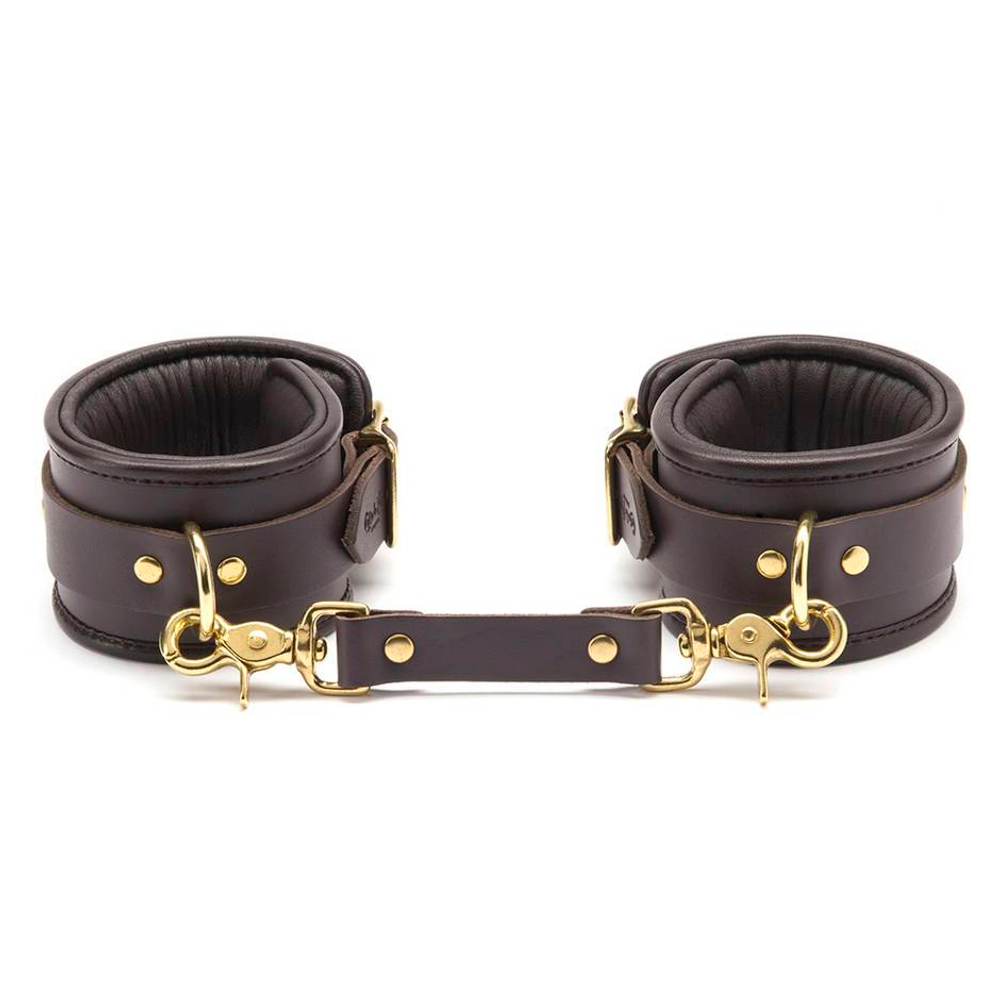 Коричневые кожаные кандалы Brown Leather Ankle Cuffs S/M (Цвет: коричневый)