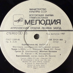 Виниловая пластинка Сборник – Панорама-86. Выпуск 2. (Мелодия) LP