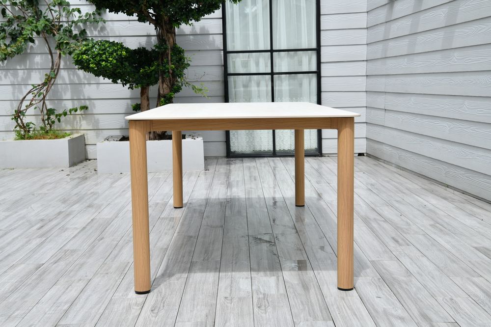"Кейптаун" стол обеденный из алюминия, столешница из искусственного камня