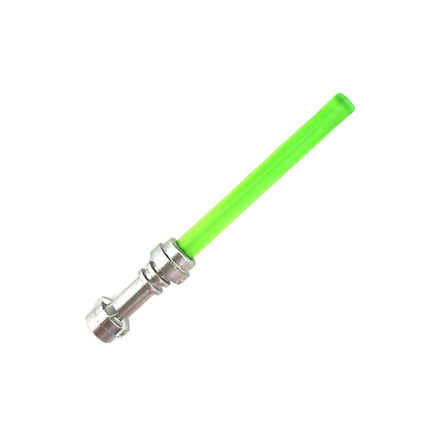 Зеленый световой меч (30374 Trans-Bright Green + 64567 Metallic Silver)