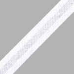 Косая бейка хлопковая 15 мм / 132±1 метра, ≈2.48 г/м², 001 белый