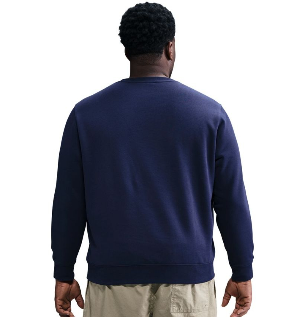Куртка теннисная Nike Club Fleece Crew - obsidian/white