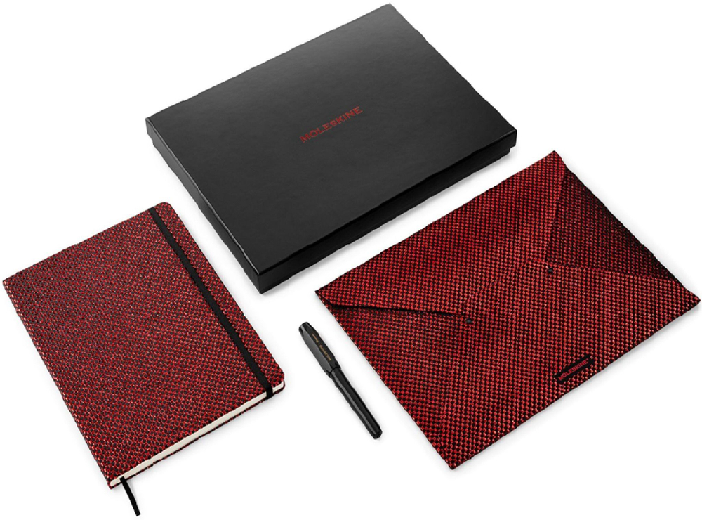 Набор Moleskine LE Prescious & Ethical Shine ежен/перьевая ручка Kaweco/папка-конверт XLarge золотистый (LEHSHINEUNDBUNDG)