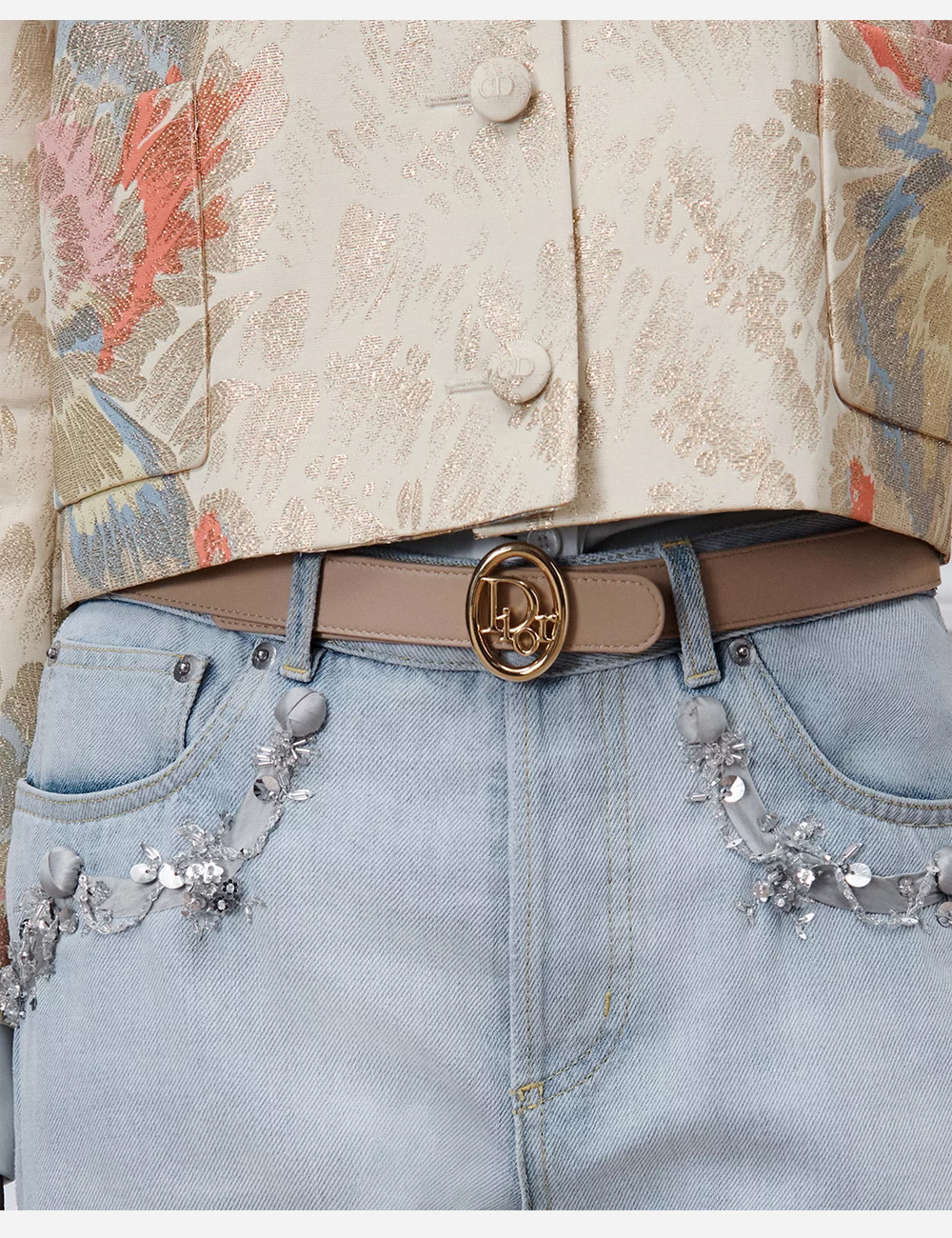 Двусторонний ремень Dior Reversible Oblique Belt 25 mm Glove and Vanilla