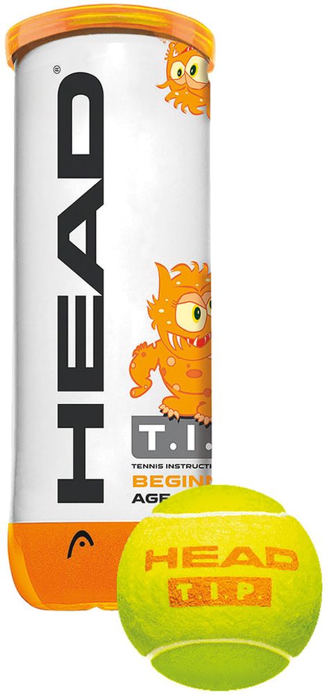 Мяч теннисный детский HEAD T.I.P Orange, уп.3 шт