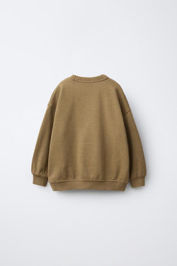 ZARA ТОЛСТОВКА С НАДПИСЬЮ, ХАКИ