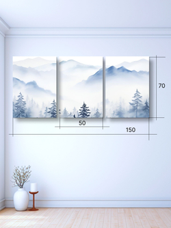 Картина Горный покров модульная 50x70см 3шт.