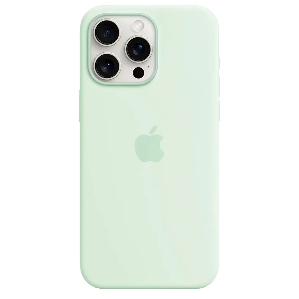Силиконовый чехол с поддержкой MagSafe Apple Silicone Case для iPhone 15 Pro Max, Soft Mint (Пастельно-мятный)