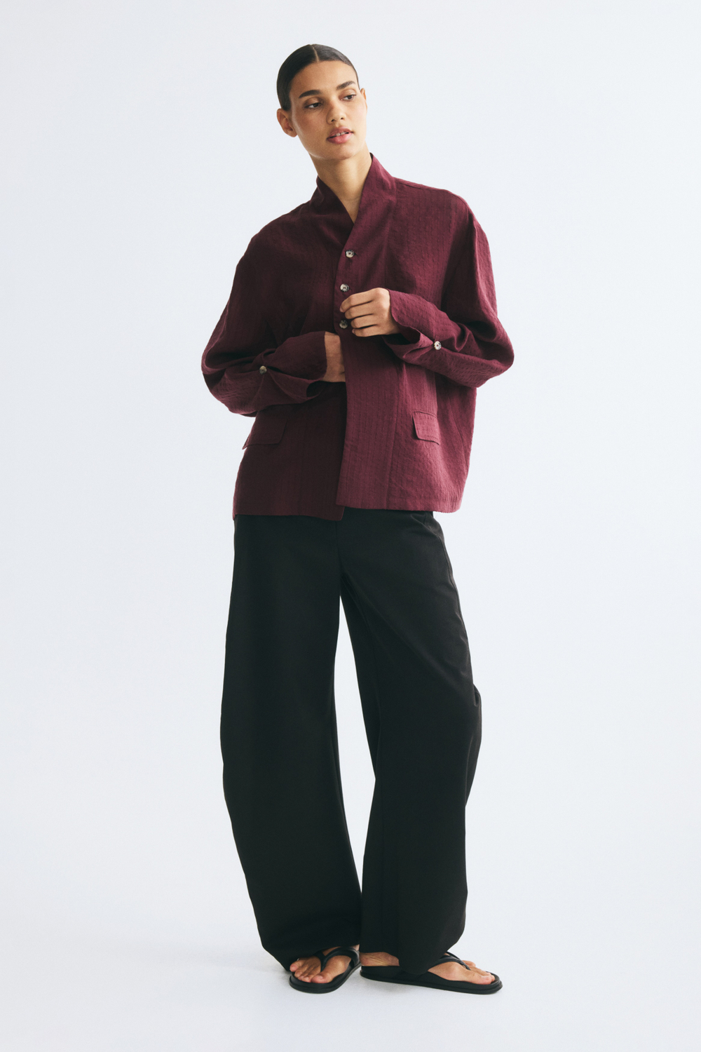 Рубашка из текстурированной ткани - H&M