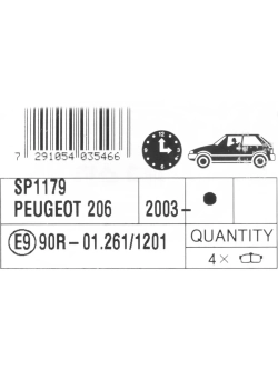 Колодки тормозные PEUGEOT 206 (01-) передние (без АБС) (4шт.) SANGSIN