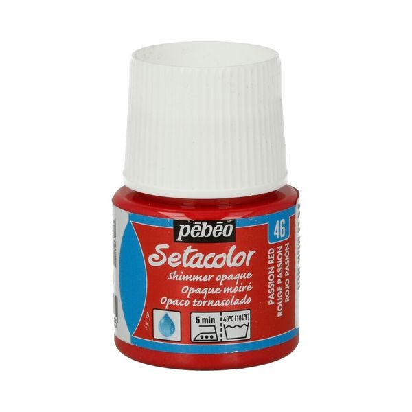 Краска для темных и светлых тканей мерцающая Setacolor 45 мл 295-046 страстный красный, Pebeo