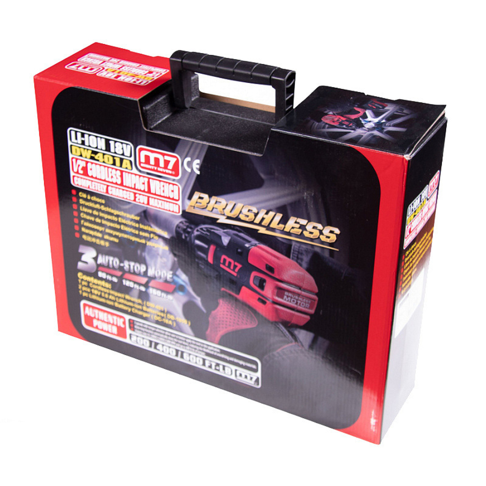 MIGHTY SEVEN (DW-401A) Гайковерт аккумуляторный ударный 1/2", 813 Нм, 18 В