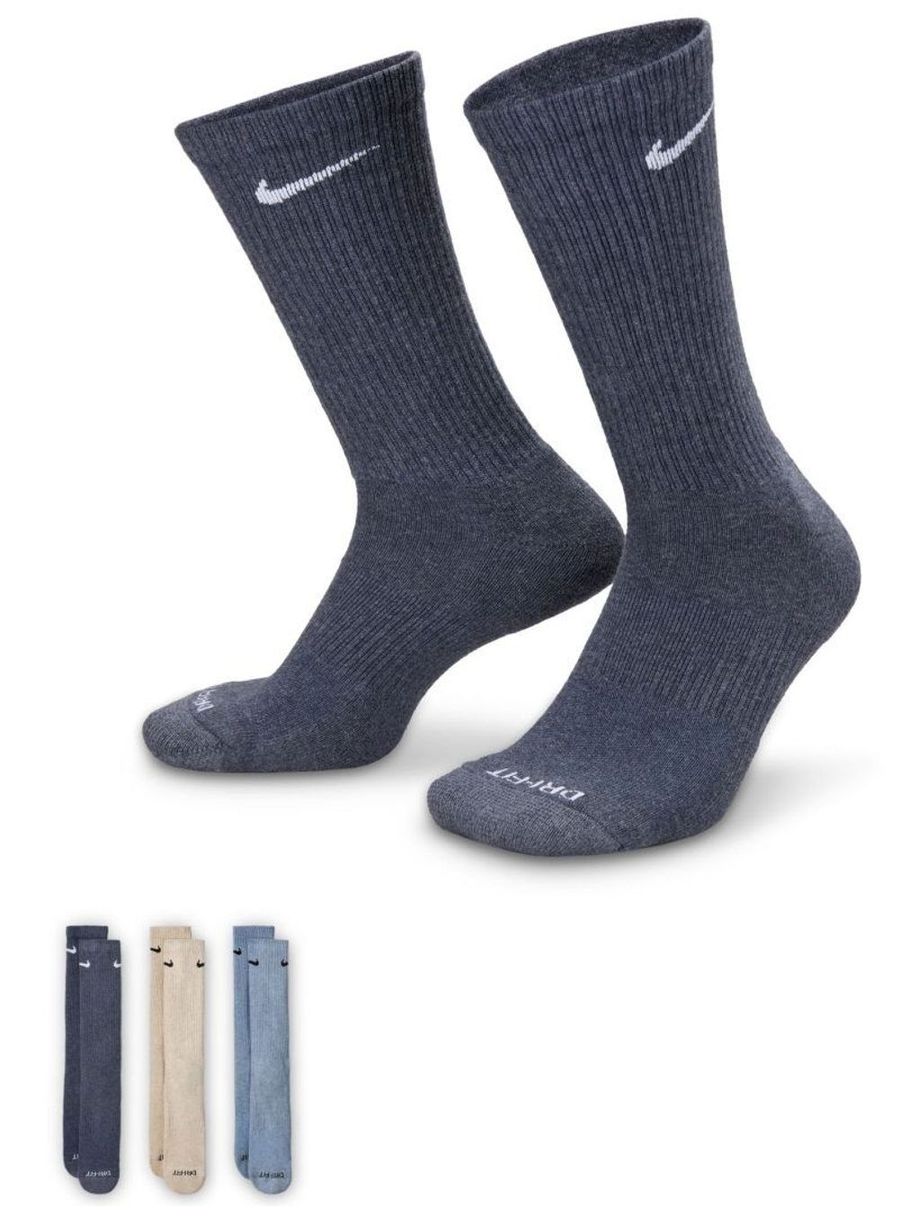 Теннисные носки Nike Everyday Plus Cushioned Training Crew 3P - разноцветный