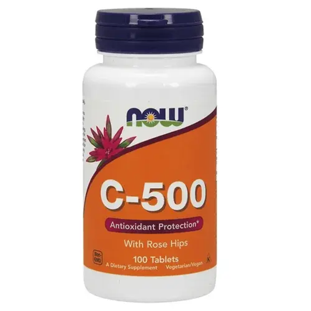 Now Foods Витамин C-500 с диким шиповником - 100 таблеток