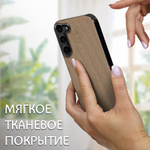 Дизайнерский чехол для SAMSUNG S23 (не ULTRA,PLUS,FE) с мягкой тканевой поверхностью