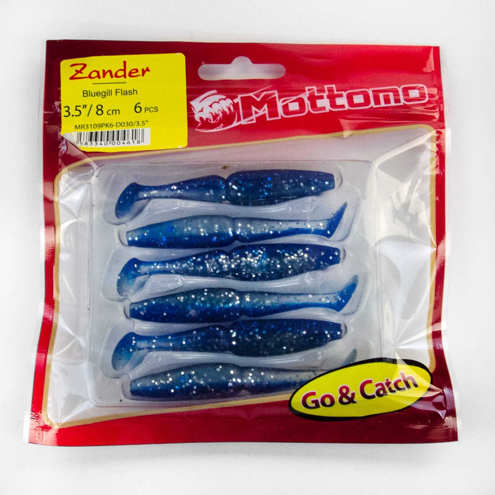 Виброхвост Mottomo Zander (80мм, 3.5гр), 6шт/уп