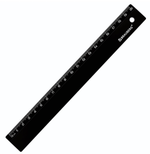 Линейка пластик 20см. черная (BRAUBERG)