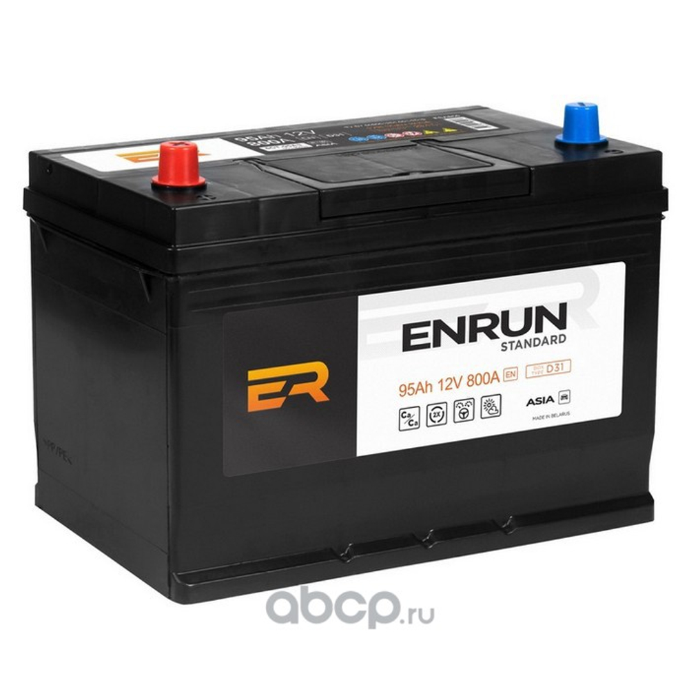Аккумулятор ENRUN JIS Standart 95 А/ч прямая L+ D31 303x175x228 EN820 А