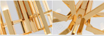 Pendant design lamp  THE LIGHT by Alma 60 lampshades (Gold)