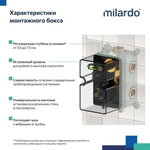 Душевая система 35к Milardo RORSB02M67 Рора (Rora) лейка "Тропический душ" встраиваемая ХРОМ