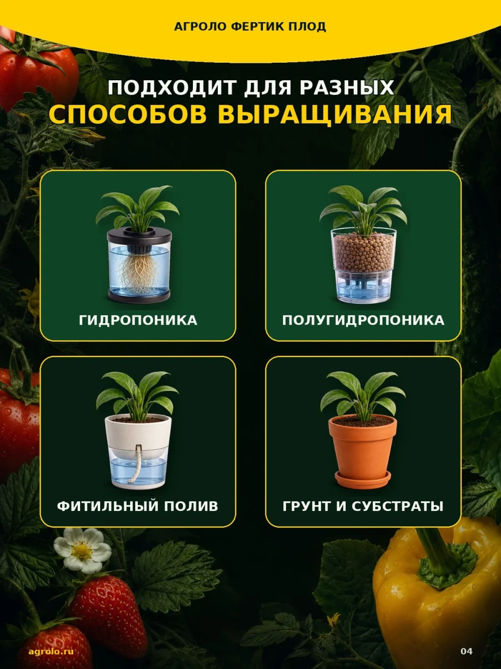 Питательный раствор АГРОЛО Фертик Плод A+B для цветения и плодоношения