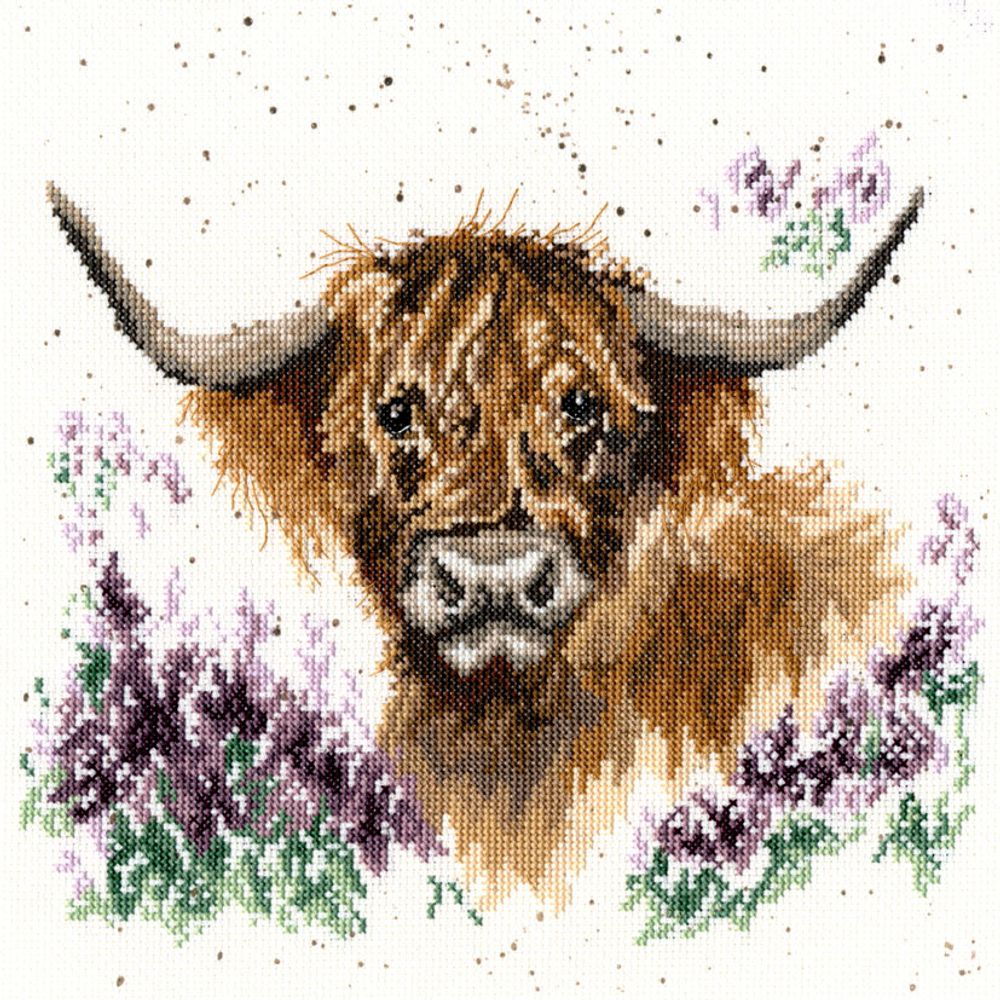 Набор для вышивания нитками Bothy Threads, Highland Heathers (Буйвол и вереск), 26х26 см Набор для вышивания нитками Bothy Threads, Highland Heathers (Буйвол и вереск), 26х26 см