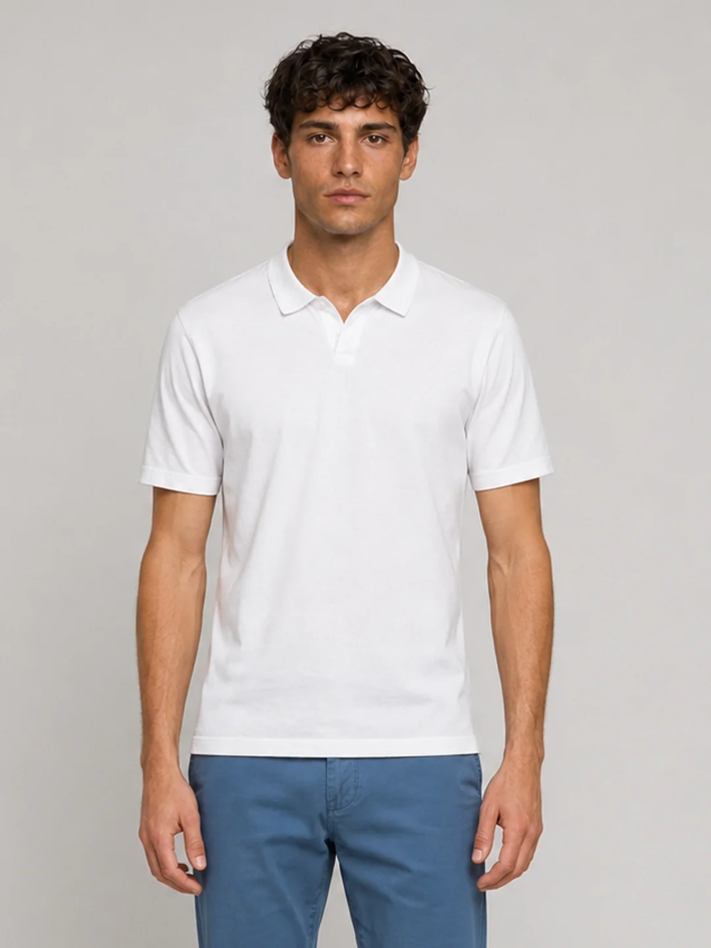 Поло однотонное Bowery NYC Soft Jersey Optic White