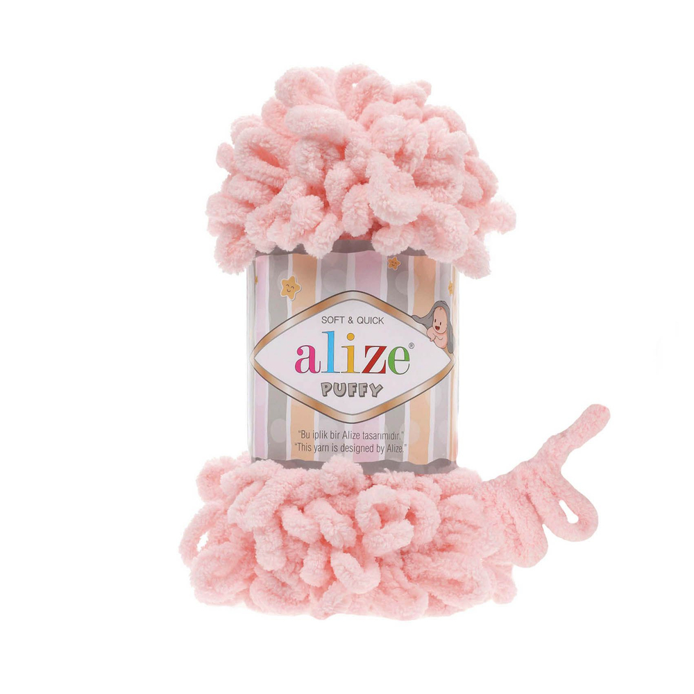 Пуффи (Puffy) пряжа Alize 100%микрополиэстер 5х100г/9,2 м 340 пудра