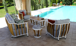 Комплект Storm Seating Set. Диван + 2 Кресла + Стол. Алюминий, ироко. Поставка 45 дней.