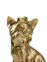 Статуэтка собаки породы Йорк (York dog) полигональная 210мм, 3D печать, золотой