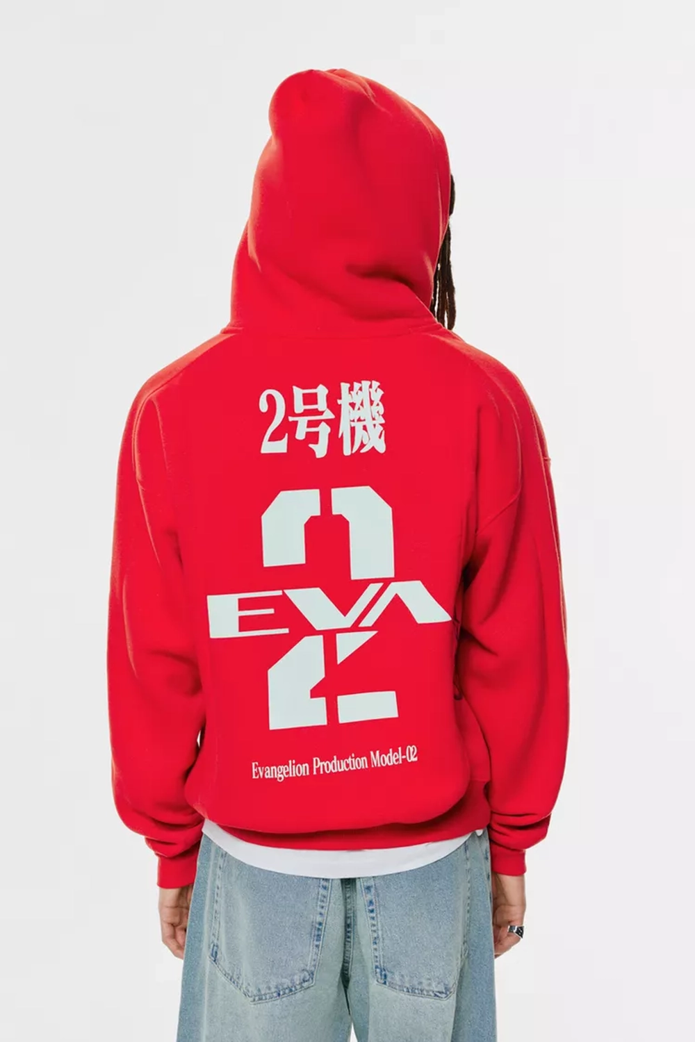 PULL&BEAR Толстовка с капюшоном Evangelion, красный