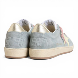 Women's Golden Goose Ball Star Powder-blue suede with Cream colored leather star