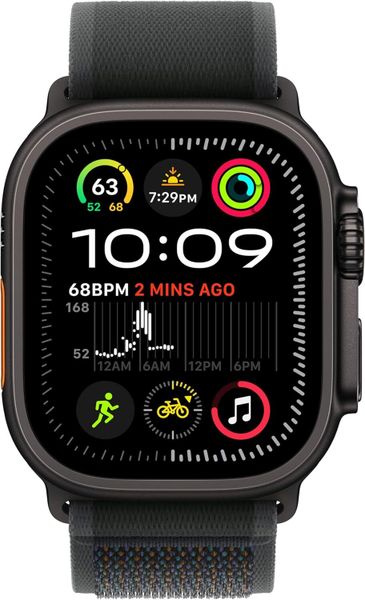 Умные часы Apple Watch Ultra 2 49 мм черный титан, ремешок Trail черного цвета (S/M)
