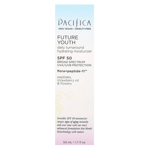 Pacifica, Future Youth, увлажняющий крем для ежедневного применения, SPF 50, 50 мл (1,7 жидк. унции)