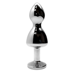 Металлическая анальная втулка 8,5см с красным кристаллом Cnex Wooomy Lollypop Double Ball Metal Plug Small Red