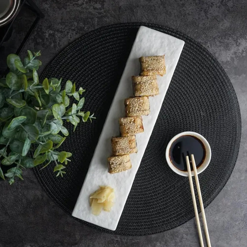 Блюдо прямоугольное 34*8 см h3,5 см брусок для закусок White Matt Panasia P.L. Proff Cuisine [1]