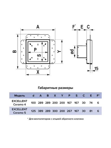 Вентилятор встраиваемый EXCELLENT Ceramo D100 под плитку осевой обр.кл. шарикоподшипник черный ERA